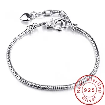 Fashion Original 925 Sterling Silver Snake Chain Bracelet Heart Fit Beads Charms Bracelets For Women Statement DIY Jewelry
Fashion Original 925 Sterling Silver Snake Chain Bracelet Heart Fit Beads Charms Bracelets For Women Statement DIY Jewelry