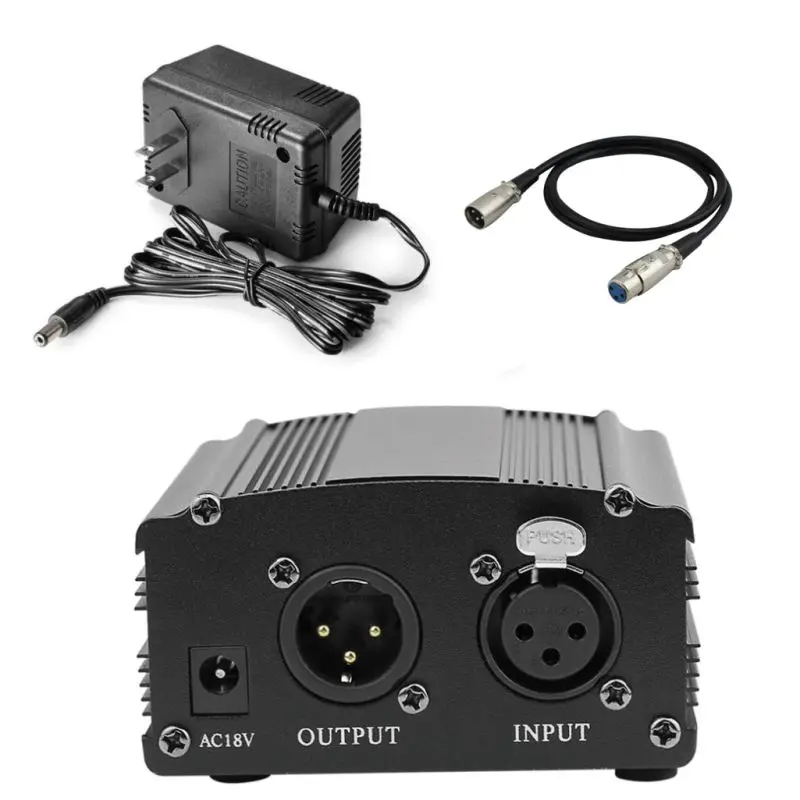 New48V Phantom Power Supply with One XLR Audio Cable and AC220V EU Adaptor for Condenser Microphone Studio Music Voice Recording
New48V Phantom Power Supply with One XLR Audio Cable and AC220V EU Adaptor for Condenser Microphone Studio Music Voice Recording