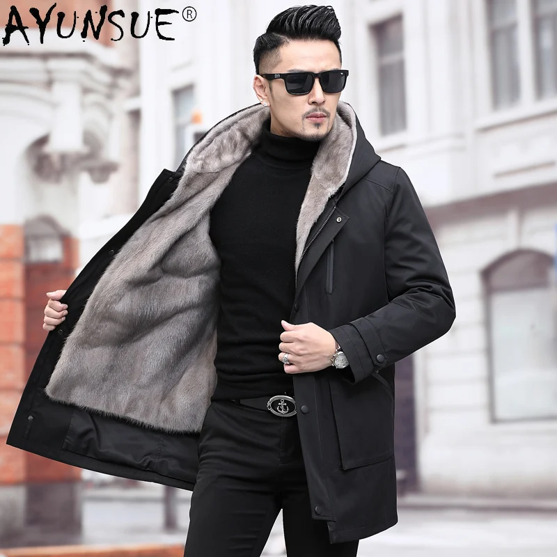 AYUNSUE Man Jacket Winter Clothes Men Men's Clothing Real Mink Fur Coats Mens Hooded Parkas Male Fox Fur Collar Chaqueta LXR808
AYUNSUE Man Jacket Winter Clothes Men Men's Clothing Real Mink Fur Coats Mens Hooded Parkas Male Fox Fur Collar Chaqueta LXR808