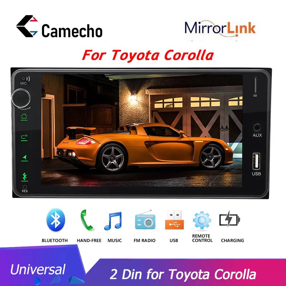 Camecho 7 Inch HD Touch Screen 2 Din Universal Audio Player Bluetooth Mirror Link Car FM Radio Player AUX FM for Toyota Corolla
Camecho 7 Inch HD Touch Screen 2 Din Universal Audio Player Bluetooth Mirror Link Car FM Radio Player AUX FM for Toyota Corolla