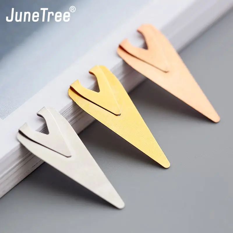 Фото Brief Style Metal Paper Clip Bookmark Books Mark Clips Teacher Gift School Office Supplies Stationery Student Colors 3 pcs/pack |