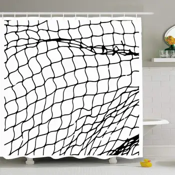 Shower Curtain Set with Hooks 60x72 Net Pattern Field Rope Knot Grid Silhouette Goal Fish Tennis Football Miscellaneous Textures
Shower Curtain Set with Hooks 60x72 Net Pattern Field Rope Knot Grid Silhouette Goal Fish Tennis Football Miscellaneous Textures
