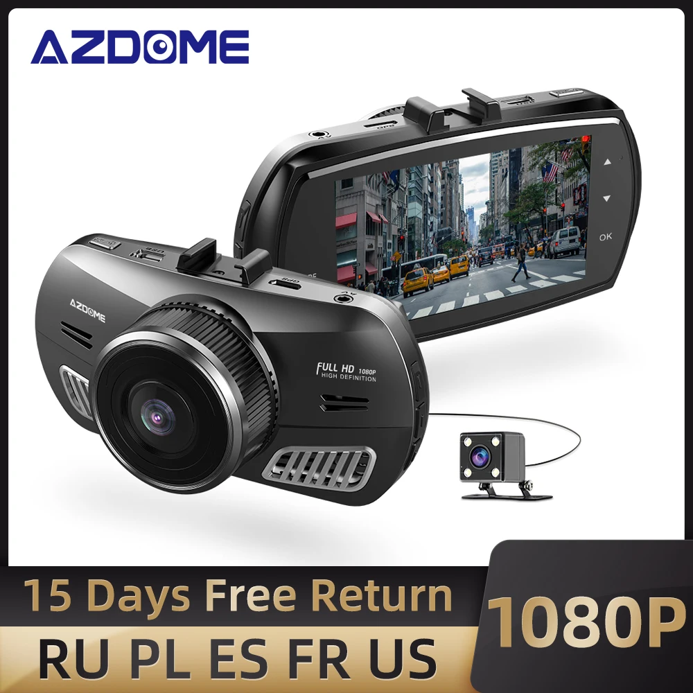 AZDOME M11 3 дюйма 2.5D IPS экран видеорегистратор автомобильный HD 1080P двойной объектив