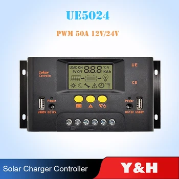 Y&H 50A Solar Charge Controller 12V 24V Solar Panel Regulator LCD Display with DC 12V and USB 5V Output
Y&H 50A Solar Charge Controller 12V 24V Solar Panel Regulator LCD Display with DC 12V and USB 5V Output