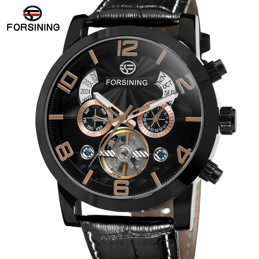 Forsining Tourbillon Fashion Wave Black Golden Clock Multi Function Display Mens Automatic Mechanical Watches Top Brand Luxury
Forsining Tourbillon Fashion Wave Black Golden Clock Multi Function Display Mens Automatic Mechanical Watches Top Brand Luxury
