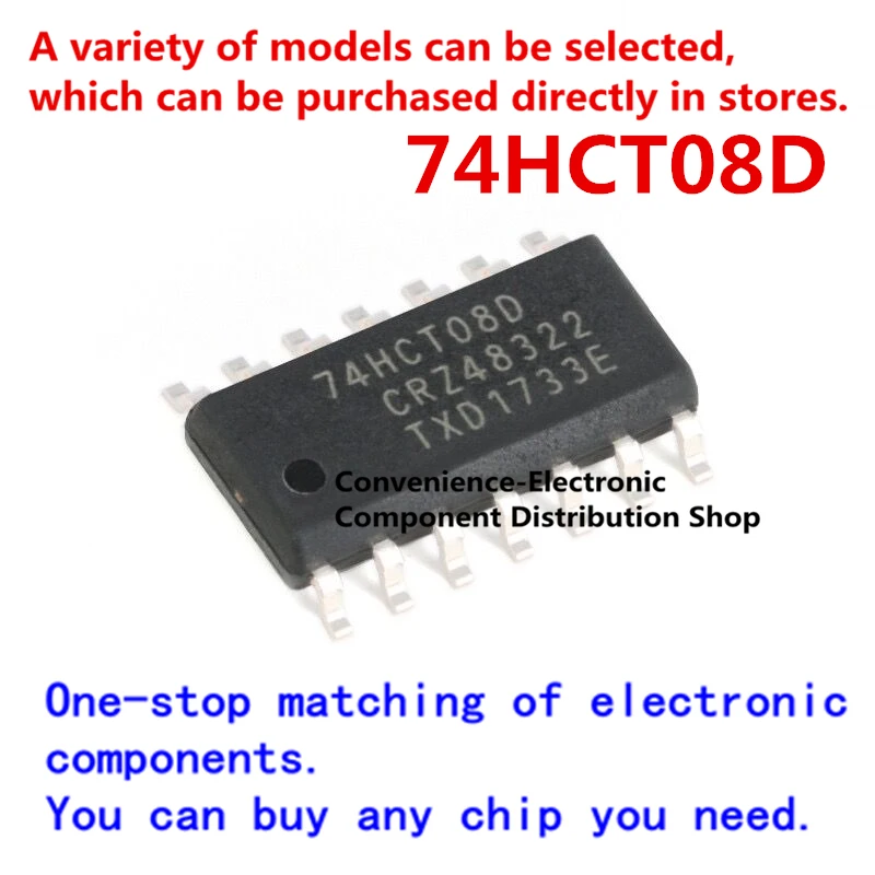 

10PCS/PACK 74HCT08D quad 2-input nor gate 74HCT08 chip 74HCT08 SMD chip SOP14 IC integration