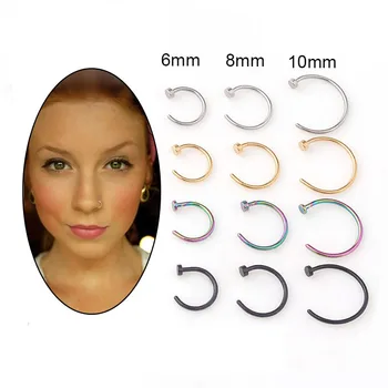 6mm 8mm 10mm Colorful Fake Piercing Nose Ring Body Piercing Industrial 316L Stainless Steel Fake Piercing Tragus Ring Earrings
6mm 8mm 10mm Colorful Fake Piercing Nose Ring Body Piercing Industrial 316L Stainless Steel Fake Piercing Tragus Ring Earrings