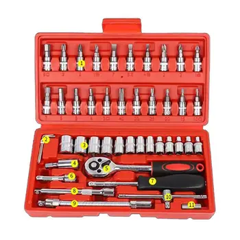 46-Piece Auto Repair Kit Tool Professional Car Maintenance Car Sleeve Car Repair Kit Set Chrome Vanadium Steel RED
46-Piece Auto Repair Kit Tool Professional Car Maintenance Car Sleeve Car Repair Kit Set Chrome Vanadium Steel RED