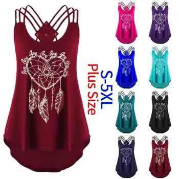 Women Harajuku Tank Top Femme Summer Casual Tshirt Feather Print Sleeveless Tee Women Clothing Criss Cross T-shirt
Women Harajuku Tank Top Femme Summer Casual Tshirt Feather Print Sleeveless Tee Women Clothing Criss Cross T-shirt