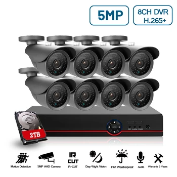 8CH 1080N HDMI DVR 4MP 5MP HD Outdoor Surveillance Security Camera System 8 Channel CCTV DVR Kit AHD Camera Set
8CH 1080N HDMI DVR 4MP 5MP HD Outdoor Surveillance Security Camera System 8 Channel CCTV DVR Kit AHD Camera Set