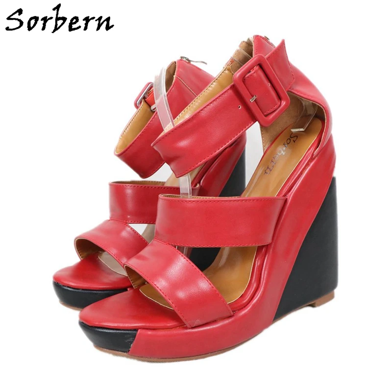 

Sorbern Custom Women Sandals Wedges Platform High Heel Slingbacks Multi Colors Plus Size 12 Womens Shoes Thick Heels Ankle Strap