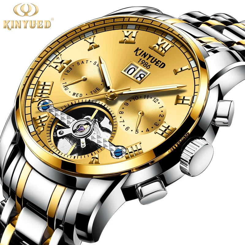 Kinyued Watch Mechanical Tourbillon Business Casual Automatic Calendar Sports Clock Hollow Multi-Function Dial Relojes Hombre
Kinyued Watch Mechanical Tourbillon Business Casual Automatic Calendar Sports Clock Hollow Multi-Function Dial Relojes Hombre