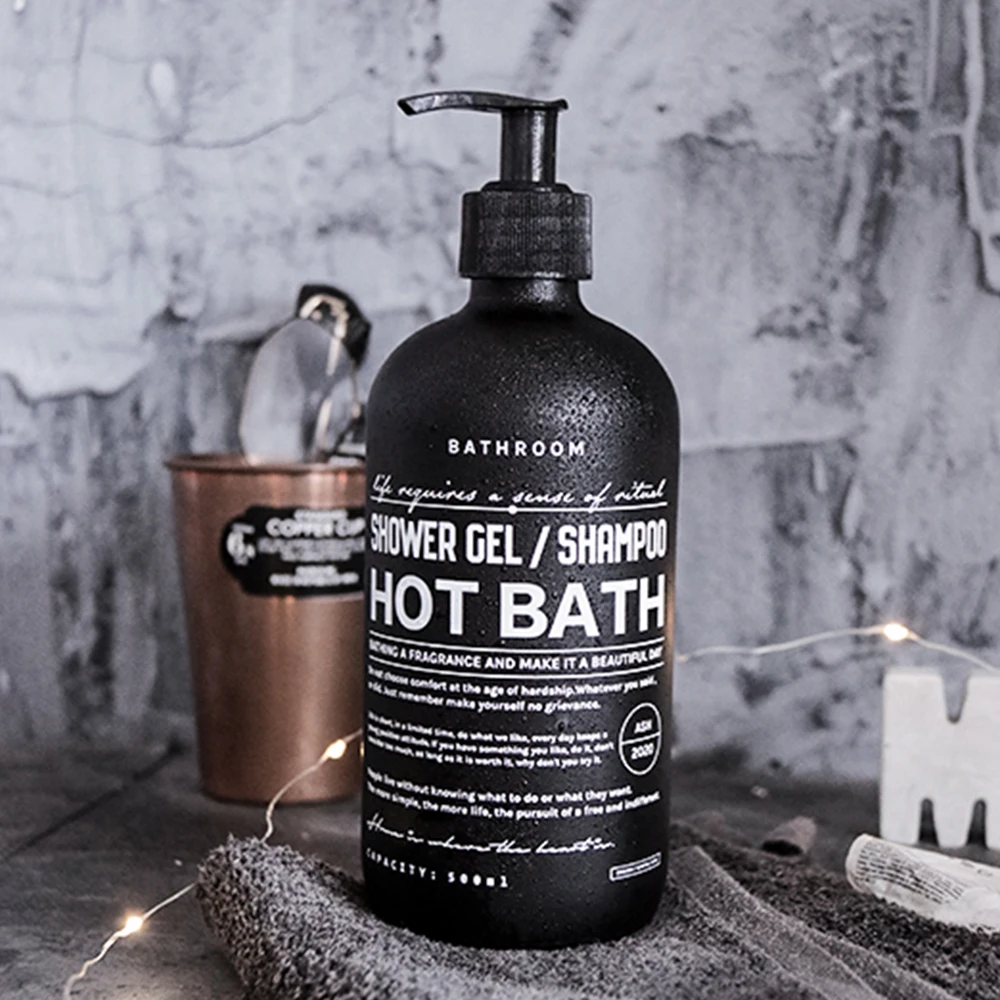 Black Glass Bath Shampoo Storage Bottle 250ml 500ml Nordic Print Letter Liquid Lotion Sub-bottle Travel Portable Soap Bottles
Black Glass Bath Shampoo Storage Bottle 250ml 500ml Nordic Print Letter Liquid Lotion Sub-bottle Travel Portable Soap Bottles