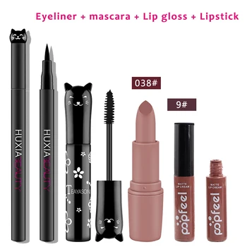 4pcs/set Cat Makeup Sets Including Lipstick, Eyeliner,Mascara, Eyeshadow, Makeup Kit Women Cosmetics Bag for Gifts 
4pcs/set Cat Makeup Sets Including Lipstick, Eyeliner,Mascara, Eyeshadow, Makeup Kit Women Cosmetics Bag for Gifts