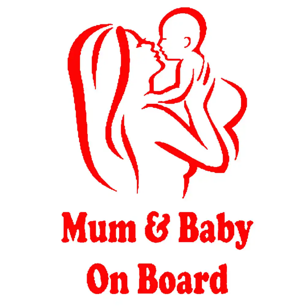 mum baby on board car vehicle body window reflective decals
