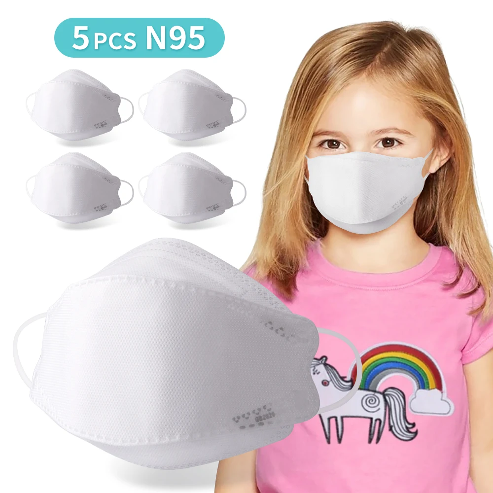 

N95 Masks Anti Virus Kids Protective Meltblown Cloth Mouth Disposable 5 PCS Mask with 4 Filters Layers Breathable Dustproof