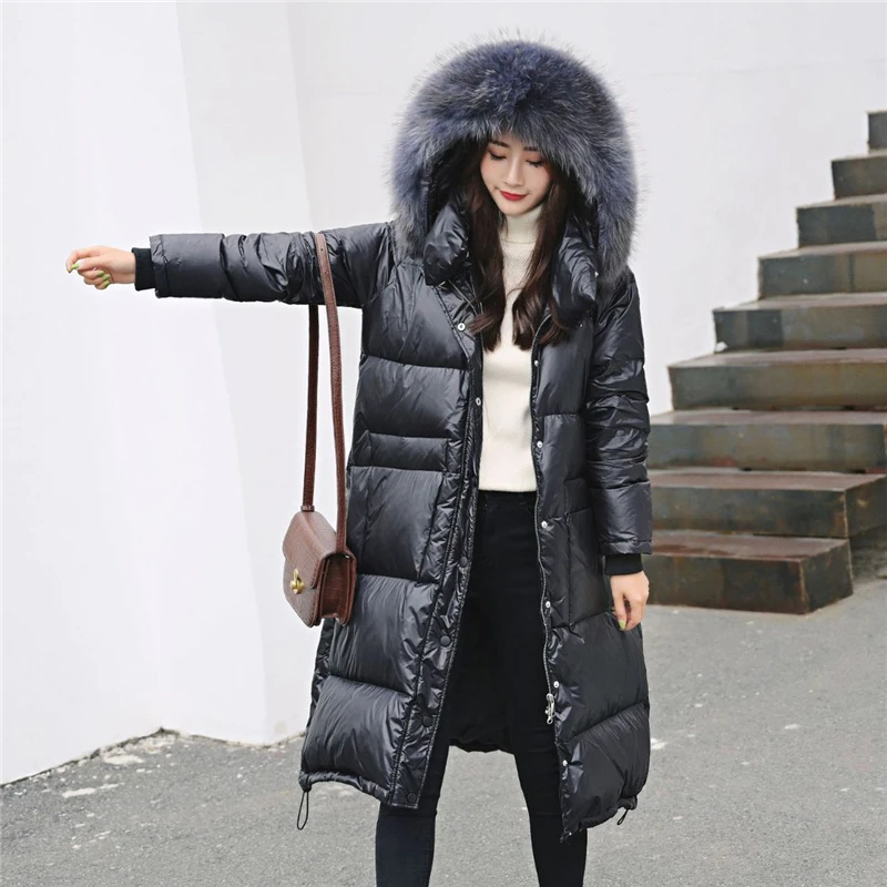 2019 Winter New big fur collar down jacket Women long Thick bright Loose Parka Fashion Casual Straight Hooded Down Coat P065
2019 Winter New big fur collar down jacket Women long Thick bright Loose Parka Fashion Casual Straight Hooded Down Coat P065