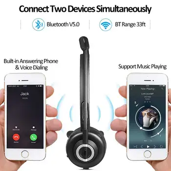 Hands-Free Bluetooth Headset Wireless Trucker Headphone with Mic Noise Cancelling Skype Headset A2DP for Computer Phone PC PK M5
Hands-Free Bluetooth Headset Wireless Trucker Headphone with Mic Noise Cancelling Skype Headset A2DP for Computer Phone PC PK M5