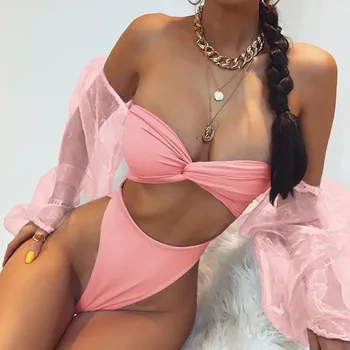 High waist bikini set Long puff sleeve swimsuit female Mesh swimwear women Bandeau micro biquini bathing suit Summer Bather
High waist bikini set Long puff sleeve swimsuit female Mesh swimwear women Bandeau micro biquini bathing suit Summer Bather