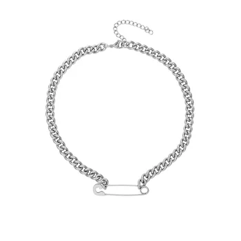 2020 New Pin Charm Choker Necklaces For Women 316L Stainless Steel Jewelry Accessories Silver Color Figaro Chain
2020 New Pin Charm Choker Necklaces For Women 316L Stainless Steel Jewelry Accessories Silver Color Figaro Chain