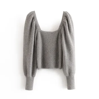 2020 Spring Women's New French Square Collar Puff Sleeve Exposed Clavicle Long Sleeve Basic Slit Stripe Slim Sweater
2020 Spring Women's New French Square Collar Puff Sleeve Exposed Clavicle Long Sleeve Basic Slit Stripe Slim Sweater