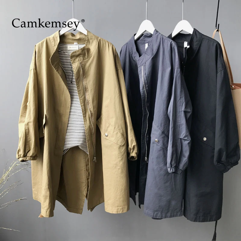 CamKemsey Korean BF Loose Overcoats Women 2019 Spring Autumn Long Sleeve Casual Pockets Harajuku Windbreaker Trench Coats
CamKemsey Korean BF Loose Overcoats Women 2019 Spring Autumn Long Sleeve Casual Pockets Harajuku Windbreaker Trench Coats