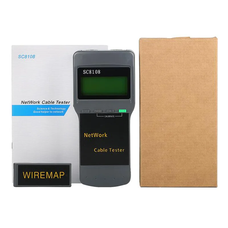 Тестер сетевого кабеля SC8108, коаксиальный инструмент для телефона RJ45 Lan, локатор неисправностей кабеля, измеритель расстояния кабеля Cat5 Cat6 Cat7 
Тестер сетевого кабеля SC8108, коаксиальный инструмент для телефона RJ45 Lan, локатор неисправностей кабеля, измеритель расстояния кабеля Cat5 Cat6 Cat7