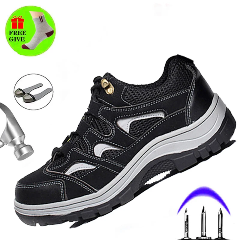 

Outdoor Leisure Mountaineering Labor Insurance Shoes Smash-proof Puncture Safety Shoes Wear-resistant Steel toe Cap Work Boots
