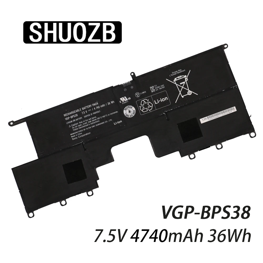 VGP-BPS38 Laptop Battery For Sony SVP11 SVP13 Pro13 Pro11 P132200C SVP13218SC SVP13217SC P11226SCBI 4740mAh 7.5V 36Wh SHUOZB
VGP-BPS38 Laptop Battery For Sony SVP11 SVP13 Pro13 Pro11 P132200C SVP13218SC SVP13217SC P11226SCBI 4740mAh 7.5V 36Wh SHUOZB
