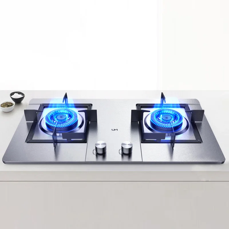 

Embedded Gas Stove Double Household Cooking Machine Stainless Steel cooktop LPG/Natural Gas Cooker