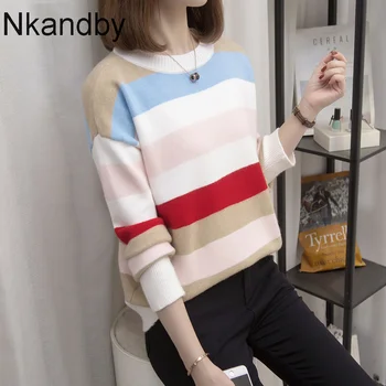 Plus Size Colorful Striped Knitted Sweaters Women 2020 Autumn Winter Fashion Loose Pullover Jumpers Oversize Femme Knitwear Tops
Plus Size Colorful Striped Knitted Sweaters Women 2020 Autumn Winter Fashion Loose Pullover Jumpers Oversize Femme Knitwear Tops