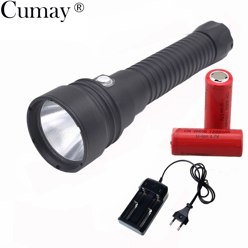 

2017 NEW Sales 10000 Lumen LED Diving Flashlight Underwater Waterproof 150m XHP70 LED Scuba Torch +26650 Battery charger