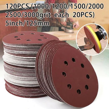 120 Pcs Aluminum Oxide Abrasive 5'' Sanding Discs 1000 1200 1500 2000 2500 3000 Assorted Grit Sandpaper Accessories 
120 Pcs Aluminum Oxide Abrasive 5'' Sanding Discs 1000 1200 1500 2000 2500 3000 Assorted Grit Sandpaper Accessories