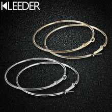 KLEEDER duży 6cm Hoop kolczyki srebrny złoty kolor Metal Punk okrągłe koła kolczyki dla kobiet dziewczyn Party moda biżuteria brincos(China)