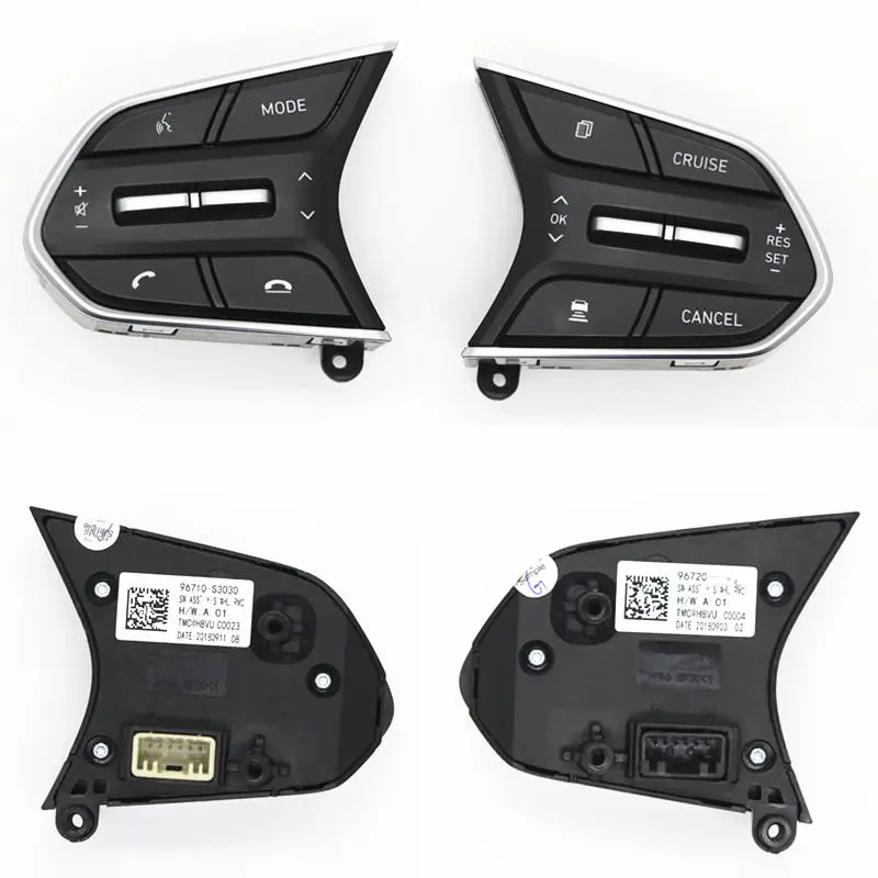 For Hyundai 2018 2019 SANTA FE TM Steering Wheel Cruise Control Buttons Remote Control Button Volume button 96710 96720
For Hyundai 2018 2019 SANTA FE TM Steering Wheel Cruise Control Buttons Remote Control Button Volume button 96710 96720