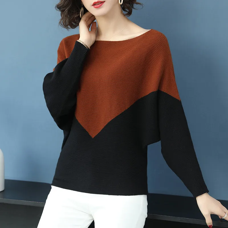 Batwing Sleeve Sweater Women Knit Pullover Spring Autumn Clothes Loose Short Color Matching Sweater Jumper Casual Female Tops
Batwing Sleeve Sweater Women Knit Pullover Spring Autumn Clothes Loose Short Color Matching Sweater Jumper Casual Female Tops