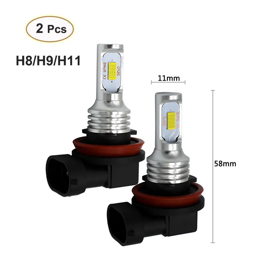 LEDGLE 2Pcs H11 Led H8 H9 H11 Base Canbus 12V Lamp LED Bulb 80W 1200LM CSP Fog Lamp For Auto 3570CSP LED Chip Driving Fog Light
LEDGLE 2Pcs H11 Led H8 H9 H11 Base Canbus 12V Lamp LED Bulb 80W 1200LM CSP Fog Lamp For Auto 3570CSP LED Chip Driving Fog Light