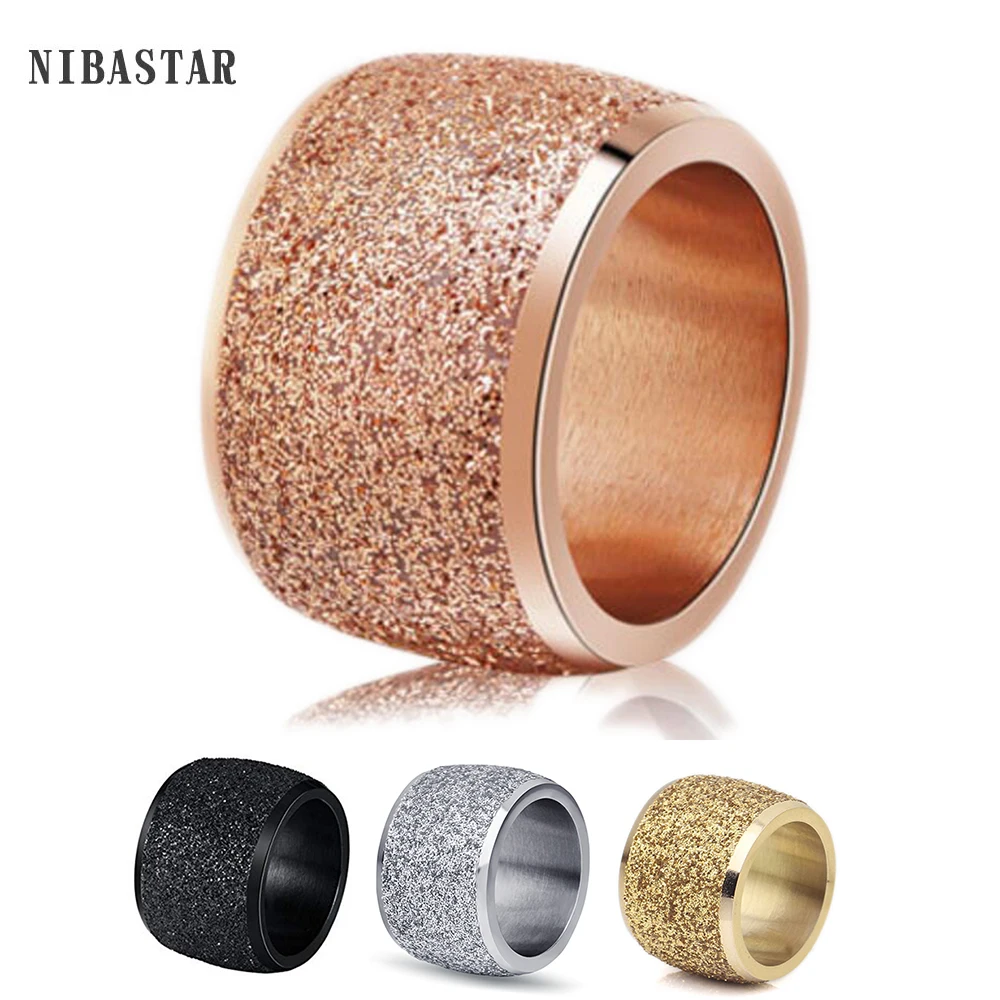 Fashion 16mm Wide High Quality Frosted Ring Rose Gold-color Stainless Steel Women Wedding Engagement Ring Jewelry
Fashion 16mm Wide High Quality Frosted Ring Rose Gold-color Stainless Steel Women Wedding Engagement Ring Jewelry