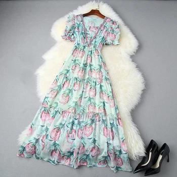 HIGH STREET New Fashion 2020 Summer Designer Runway Dress Women's Short Sleeve v-NECK Floral PRINT Midi Dress
HIGH STREET New Fashion 2020 Summer Designer Runway Dress Women's Short Sleeve v-NECK Floral PRINT Midi Dress