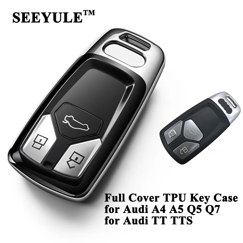 1pc SEEYULE New Styling Full Cover TPU Car Key Case Cover Shell Protector Car Accessories for Audi A4 A5 Q5 Q7 TT TTS
1pc SEEYULE New Styling Full Cover TPU Car Key Case Cover Shell Protector Car Accessories for Audi A4 A5 Q5 Q7 TT TTS