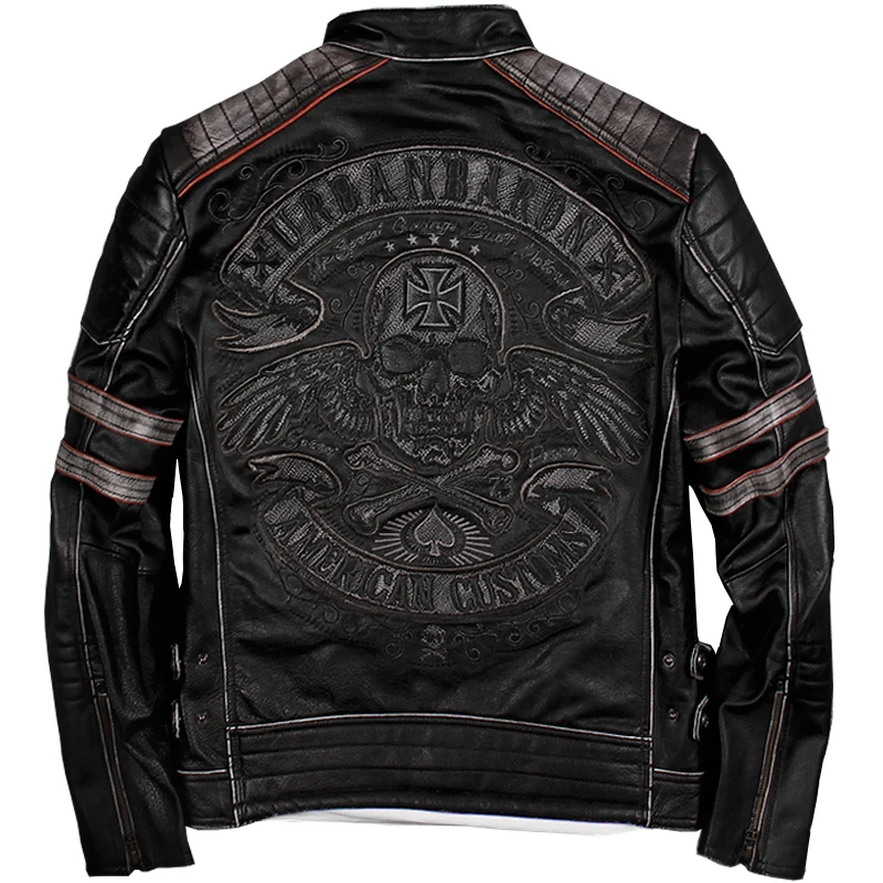 Free shipping.2020 sales New Brand plus size black men skull leather Jackets men's genuine Leather biker jacket.motorbiker coat
Free shipping.2020 sales New Brand plus size black men skull leather Jackets men's genuine Leather biker jacket.motorbiker coat