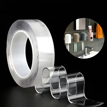 1Roll Transparent Magic Nano Tape Reusable Washable Double-sided Tape Adhesive Nano tape No Trace Paste Removable Glue Household
1Roll Transparent Magic Nano Tape Reusable Washable Double-sided Tape Adhesive Nano tape No Trace Paste Removable Glue Household