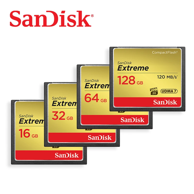

SanDisk extreme PRO Memory Card 32GB 64GB 128GB 120M/S CF card High Speed compact flash card for DSLR and HD Camcorder discount
