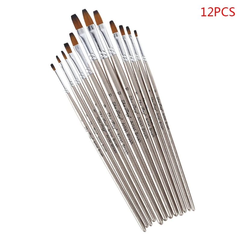 12pcs/set Watercolor Gouache Paint Brushes Wooden Handle Nylon Hair Painting Brush Drawing Art Supplies
12pcs/set Watercolor Gouache Paint Brushes Wooden Handle Nylon Hair Painting Brush Drawing Art Supplies