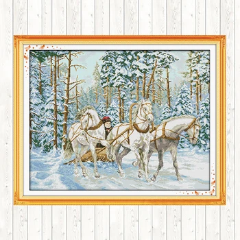 The Cart Go Through The Snow Patterns DIY Counted Printed on Canvas Cross Stitch Kits Embroidery Needlework Kits DIY Hand Decor
The Cart Go Through The Snow Patterns DIY Counted Printed on Canvas Cross Stitch Kits Embroidery Needlework Kits DIY Hand Decor