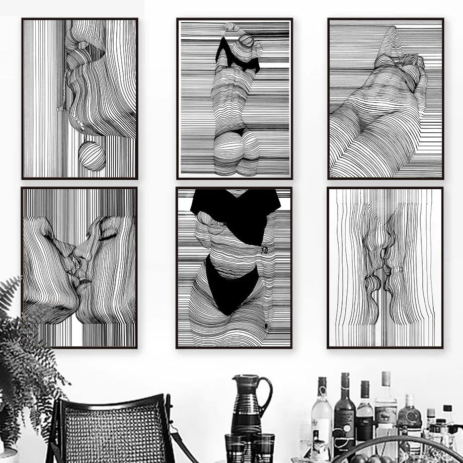 Abstract Posters and Prints Black and White Canvas Wall Art Sketch Line Draw Waves Painting Modern Fashion Home Room Decor 
Abstract Posters and Prints Black and White Canvas Wall Art Sketch Line Draw Waves Painting Modern Fashion Home Room Decor