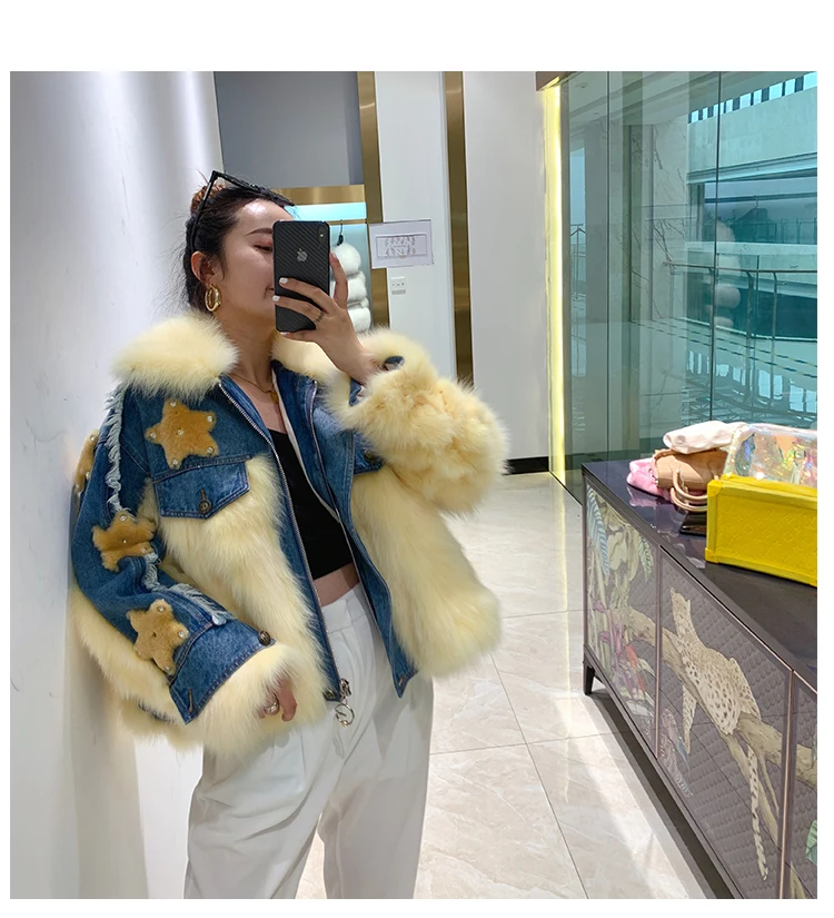 denim jacket with fur real fox fur star (32)