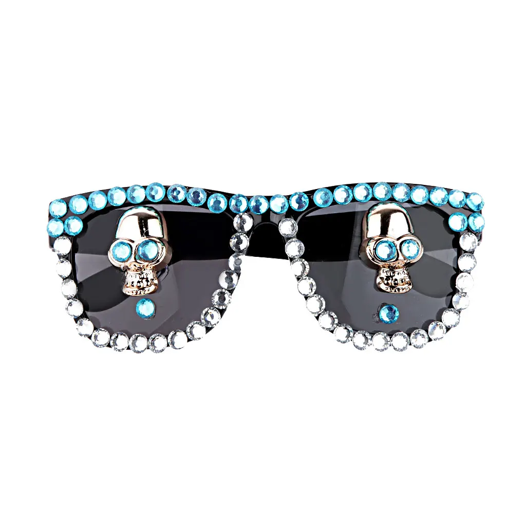 Halloween Glasses Sunglasses Fancy Costume Party Skull Bone Skeleton Crystal Sunglasses for Unisex Adult and Children Halloween Glasses Sunglasses Fancy Costume Party Skull Bone Skeleton Crystal Sunglasses for Unisex Adult and Children