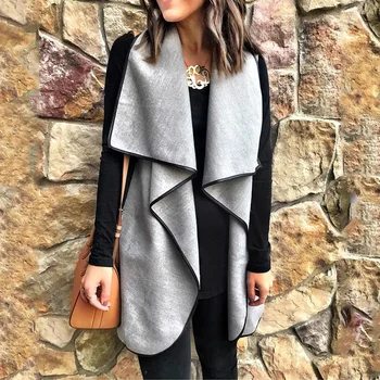Gray Sleeveless Lapel Irregular Hem Cardigan Vests Women 2020 Autumn Winter Casual Outerwear Waistcoats Female Open Stitch Coats
Gray Sleeveless Lapel Irregular Hem Cardigan Vests Women 2020 Autumn Winter Casual Outerwear Waistcoats Female Open Stitch Coats