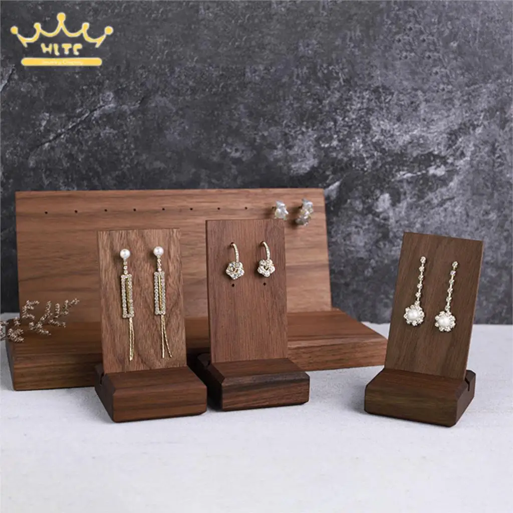 2Pcs Jewelry Display Stand Earring Studs Hold Jewelry Brown Rectangular High-End Black Walnut Wood Earrings Display Stand
2Pcs Jewelry Display Stand Earring Studs Hold Jewelry Brown Rectangular High-End Black Walnut Wood Earrings Display Stand